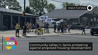 Community rallies in Jarvis protesting against proposed housing development