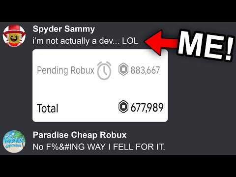 I Scammed A Robux Scam Server By Pretending To Be A Developer!
