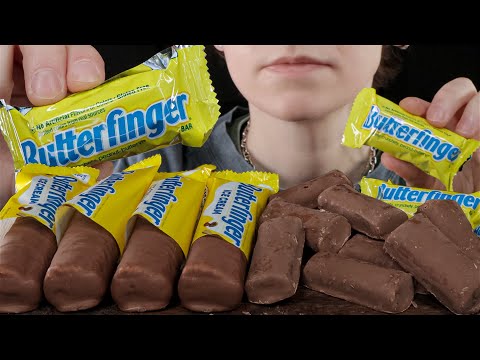 ASMR Butterfinger Ice Cream Candy Bars & Chocolate Candy Bars Dessert Mukbang 먹방