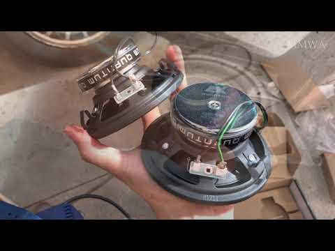 All 4 ESX speakers installed in red w124 project