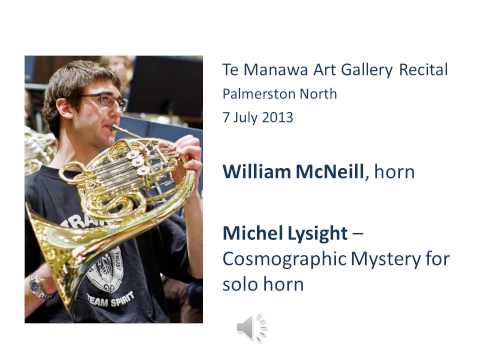 Michel Lysight - Cosmographic Mystery for solo horn - William McNeill