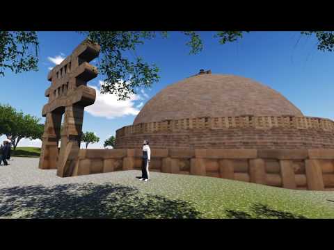 Sanchi Stupa Architecture - 360° view walkthrough (Buddhist Architecture)