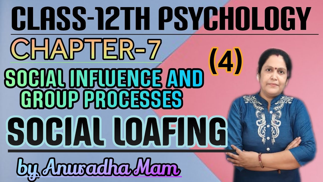 # SOCIAL LOAFING # SOCIAL INFLUENCE AND GROUP PROCESSES #CH‐7#CLASS 12TH#PSYCHOLOGY#BY ANURADHA MAM