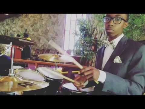 15 yr. old playing drums in Church