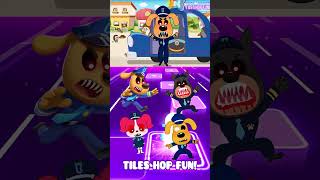 SHERIFF LABRADOR EXE vs SHERIFF PAPILLON vs DOBIE EXE X Coffin Dance Tiles Hop #shorts
