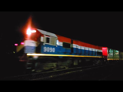 [4K] Tren cargado de NCA con la EMD GT-22CW 9090 pasando por Marcos Juárez!!!!!!