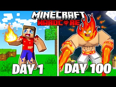 I Survived 100 Days as a FIRE GOD in HARDCORE Minecraft