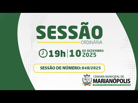 48º Sessão Ordinária - 10/12/2025 - Câmara de Marianópolis do Tocantins - TO