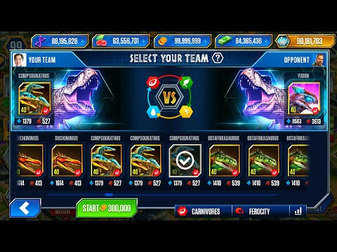 BATTLE SOLO YUDON VS COMPSOGNATHUS | JURASSIC WORLD THE GAME