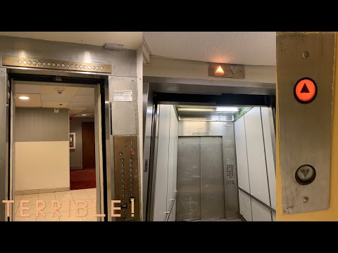 TERRIBLE Westinghouse AE Traction Service elevators @ Stamford Marriott - Stamford, CT