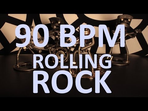 90 BPM - Rolling Rock - 4/4 Drum Track - Metronome - Drum Beat