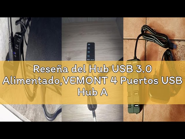 Vídeo relacionado con Hub USB 3.0 Alimentado,VEMONT 4 Puertos USB Hub Alimentación Externa con Ataptador 5V/3A,SuperSpeed Multi USB con Botón Encender/Apagar y Cable Largo 1,2m Compatible con Mac iOS,Windows,Android,Linux