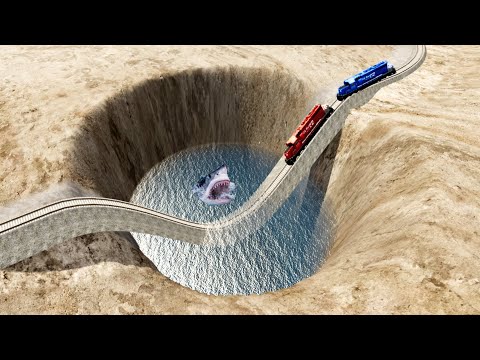 Trains vs Weird Wave Rail Tracks – BeamNG.Drive