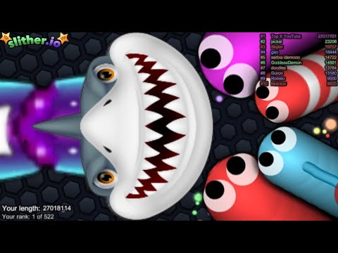 Slither.io A.I. Shark Skin Vs Giant Snake - Epic Skin Slitherio Vip Best Gameplay - Infinity Score