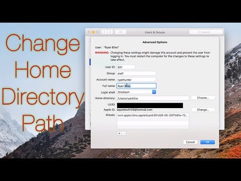Change Mac Home Directory Path