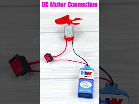 How to Connect a DC Motor with 9V Battery & Switch - Very Easy Science Project #shorts #ytshorts