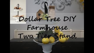 DOLLAR TREE DIY // FARMHOUSE TWO TIER STAND //