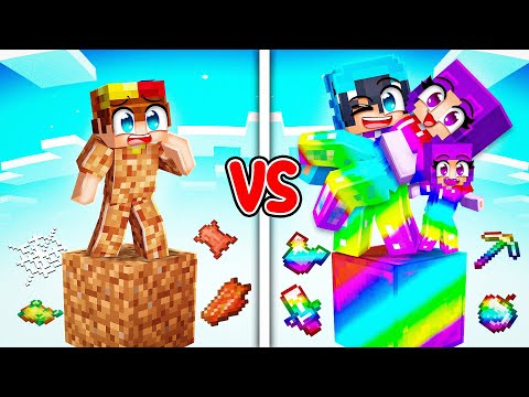 Minecraft NOOB DIRT vs RAINBOW PRO One Block Ailesi!