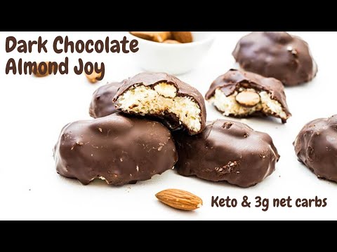 Dark Chocolate Almond Joy Candy Bars - Keto & Low Carb Recipe - LowCarbSpark