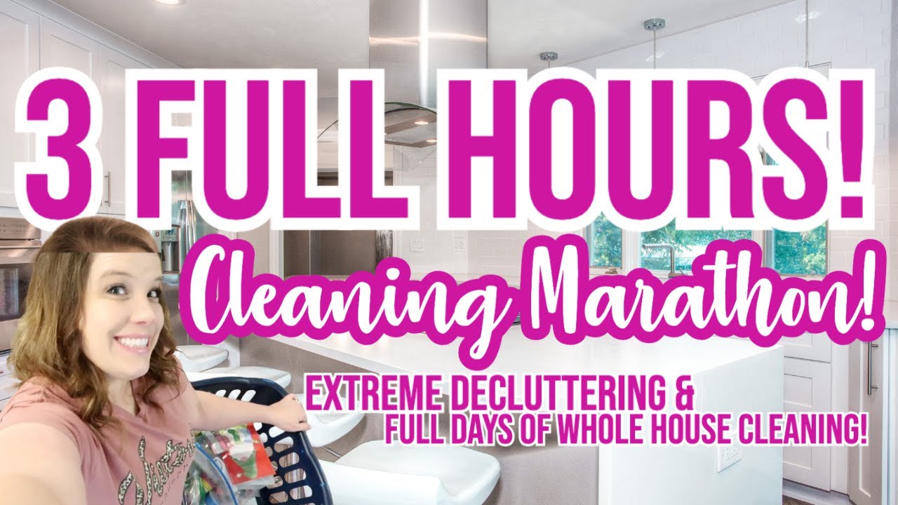 ULTIMATE CLEANING MARATHON✨3 HOURS!✨EXTREME DECLUTTER + FULL DAYS OF CLEANING