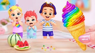 Download lagu Es Krim Pelangi Berwarna warni 🍰 Dekorasi Es Krim Miniatur yang Memuaskan 💕 Sun Cakes mp3