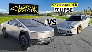 2024 Tesla Cybertruck vs AWD Mitsubishi Eclipse GSX drag race // THIS vs THAT