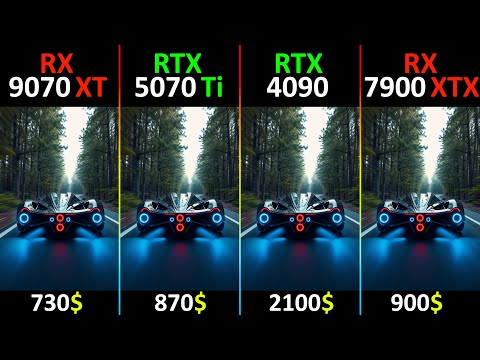 RX 9070 XT vs RTX 5070 Ti vs RTX 4090 vs RX 7900 XTX TEST IN 10 GAMES | R7-7800X3D