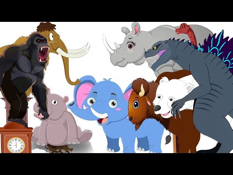 Hickory Dickory Dock Godzilla, King Kong, Rhino, Elephant, Mammoth +More Hickory Dickory Songs