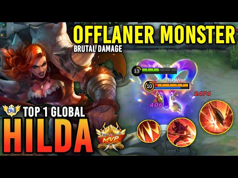 OFFLANER MONSTER!! TOP 1 GLOBAL HILDA BEST BUILD 2023 - TOP GLOBAL HILDA GAMEPLAY - MOBILE LEGENDS