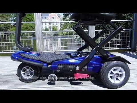 Le scooter sénior Sedna est parfait pour être emporté et replié en quelques minutes. Il est conçu avec une batterie amovible avec sécurité anti-vol et des pneus gonflables. Solution de mobilité pour : se promener, faire ses courses