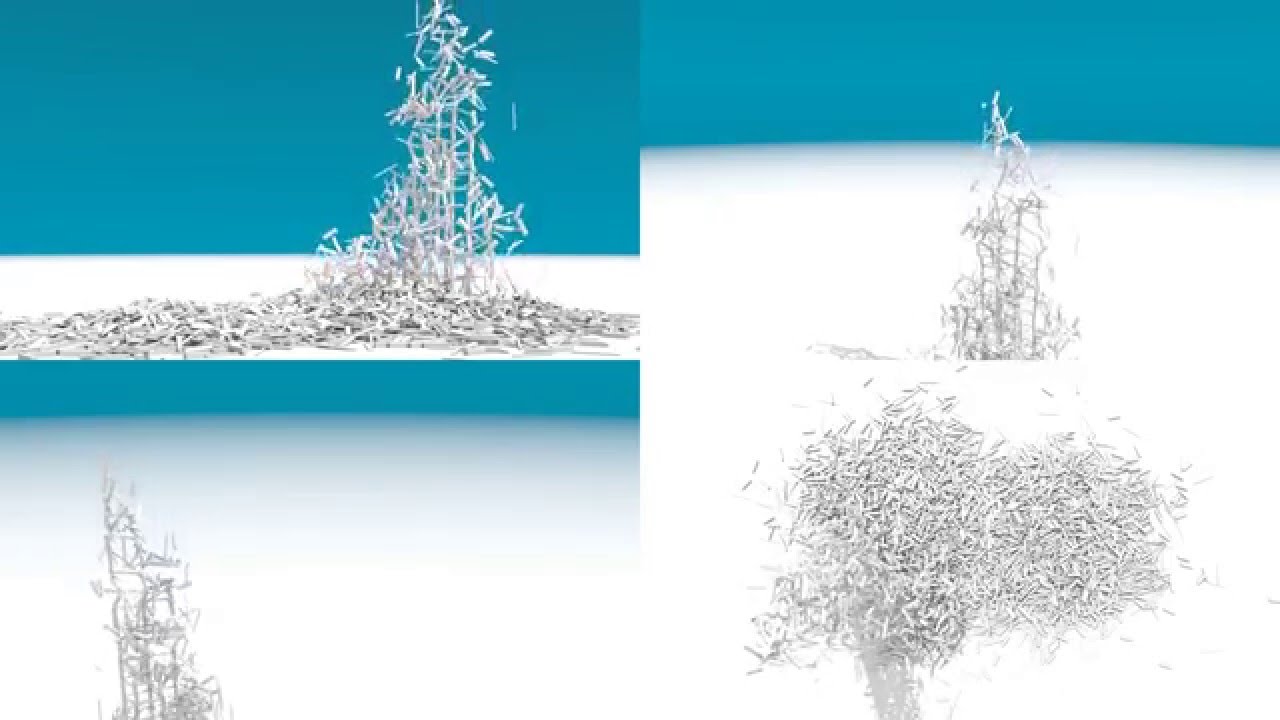 Blender Building Collapse/Disintegration (4600 objects)