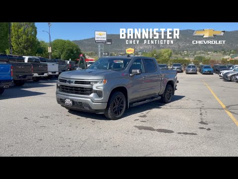 2024 Chevrolet Silverado 1500 Crew Cab Short Box 4-Wheel Drive RST in Gray for sale at Bannister Chevrolet Penticton in Penticton, BC