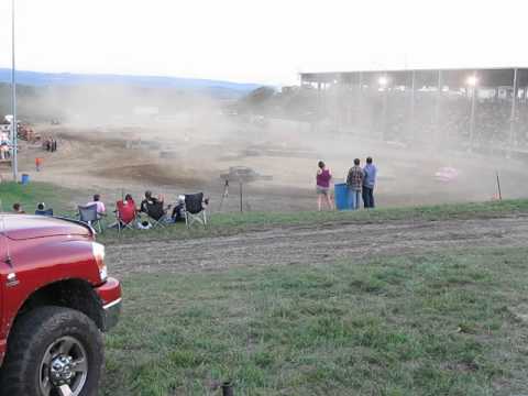 Westmoreland County Fair 2012 Figure 8 Race- Roll Over at 2:58- Video from the pit