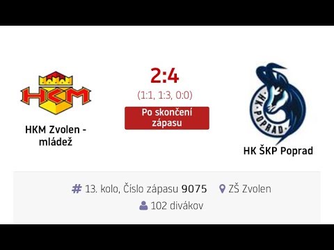 LIGA KADETOV 2017/2018 - 13.kolo - ZVOLEN - POPRAD