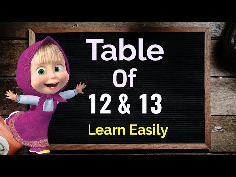 Learn Multiplication Table of 12 and 13 | Times Table 12 and 13 | Math’s Table | 12 aur 13 ka pahada