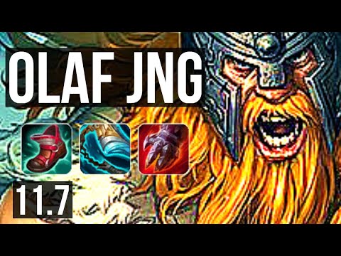 OLAF vs XIN ZHAO (JUNGLE) | 72% winrate, Rank 6 Olaf, 12/3/8, Dominating | KR Challenger | v11.7