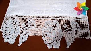 Bico de crochê para toalha de banho com gráfico - Modelo de Crochê 322 parte 2 - Avançado