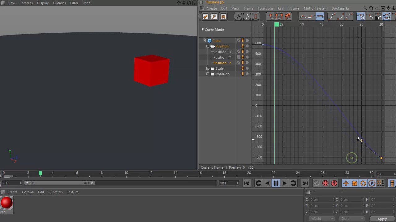 animation curves control in Cinema 4D