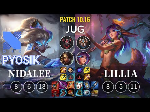 DRX Pyosik Nidalee vs Lillia Jungle - KR Patch 10.16