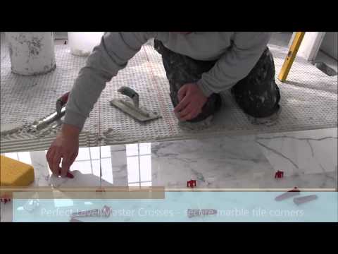 Installation of marble tiles