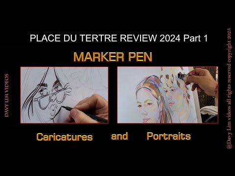 Place du Tertre Review 2024 pt.1 MARKER PEN Caricatures and Portraits