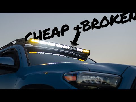 Cheap Budget 43\" LED Light Bar - Install & Review on 2019 Toyota Tacoma w/DV8 Off-Road Roof Rack