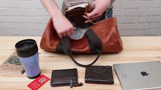 Сумка дорожня вінтажна шкіра Grande Pelle 11159 рудий