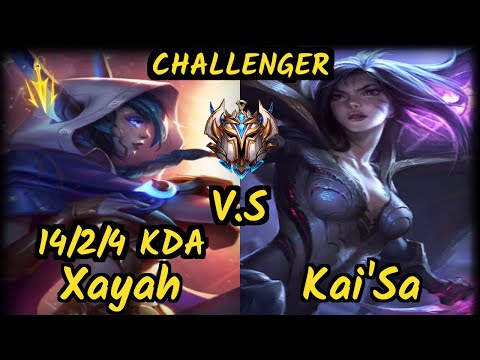 FLA Juzinho (XAYAH) vs KAI'SA - 14/2/4 KDA BOTTOM ADC CHALLENGER GAMEPLAY - BR v9.7