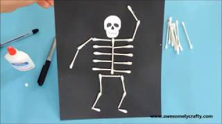 Skeleton Craft with Q-Tips | Halloween Crafts for Kids | Easy Crafts for Kids