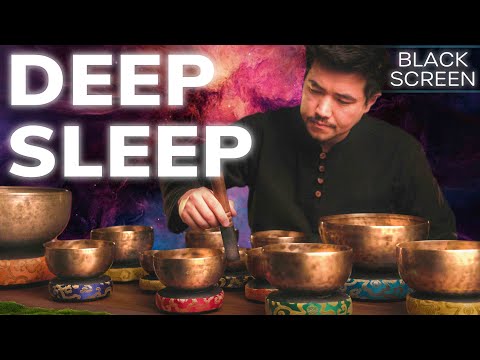 Nervous System Reset for Sleep | BLACK SCREEN 8 Hours Tibetan Singing Bowl Sound Bath for Bedtime