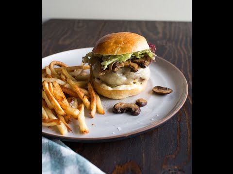 Mushroom, Beef, and Swiss Cheese Burger - The Blend...