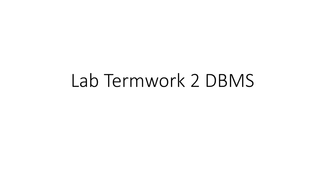 Lab Termwork 2 DBMS