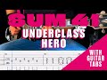 Sum 41- Underclass Hero Cover (Guitar Tabs On Screen)