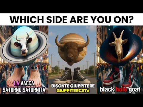 La Vacca Saturno Saturnita vs Bisonte Giuppitere Giuppitercito vs Black Hole Goat